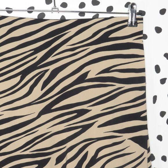 Sanctuary Tan Zebra Animal Print Midi A-Line Slip Skirt - Picture 3 of 7